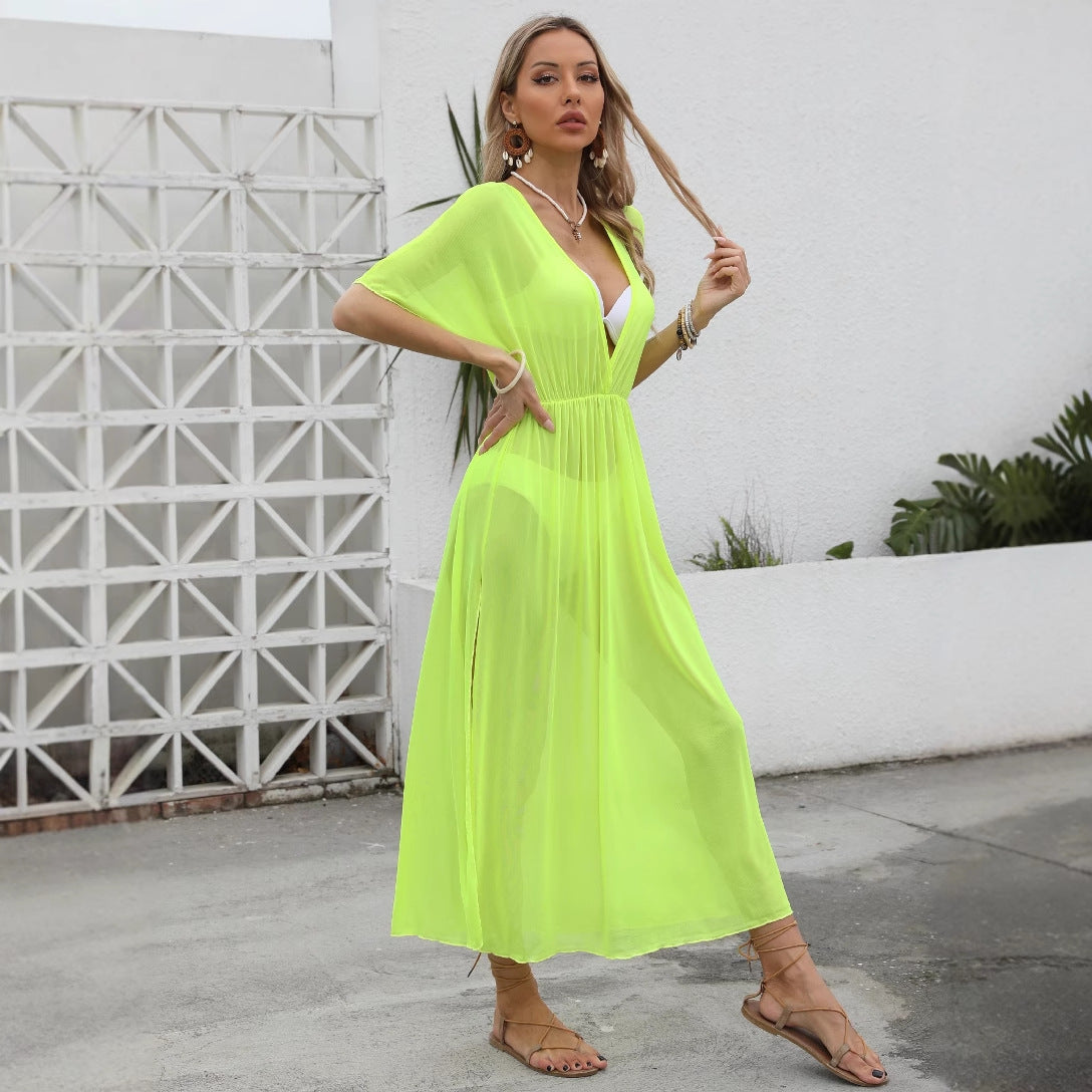Neon Mirage Mesh Cover-Up