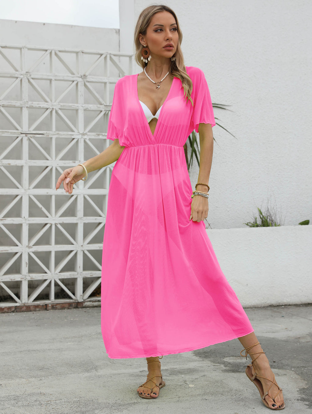 Neon Mirage Mesh Cover-Up