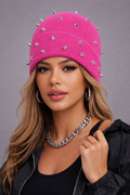 Super Glow Hot Pink Spiked Beanie